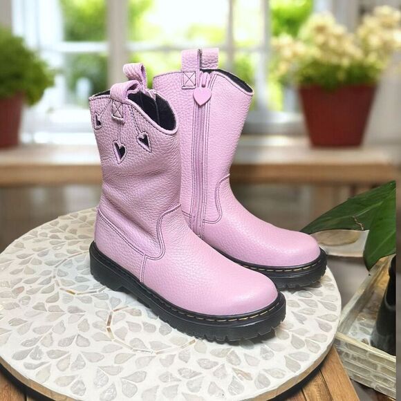 Dr. Martens BEX Heart Nappa Patent Leather Pull-On Boots Girls Size 1 New - Picture 5 of 13